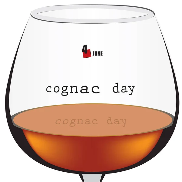 Iscrizione Sul Vetro Giorno Cognac Day — Vettoriale Stock