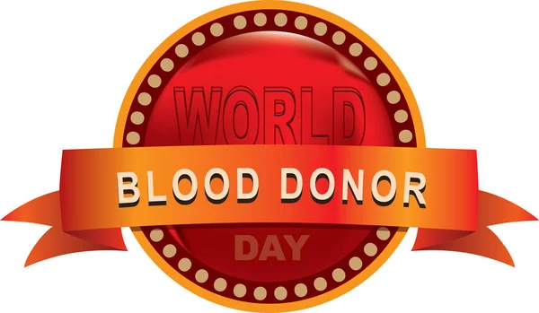 Emblem Label Event World Blood Donor Day — 스톡 벡터