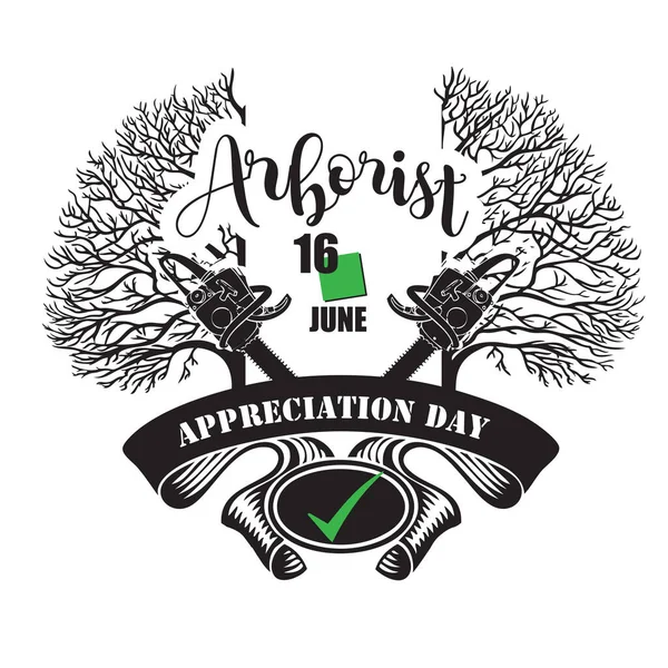 Εκδήλωση Γιορτάζεται Τον Ιούνιο Arborist Appreciation Day — Διανυσματικό Αρχείο