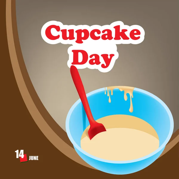 Evento Festivo Celebrado Junho Cupcake Day — Vetor de Stock