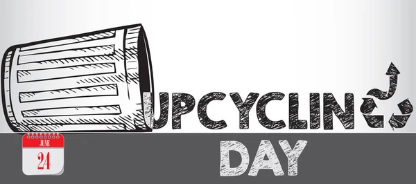 Cartão Para Dia Junho Evento Upcycling Day — Vetor de Stock