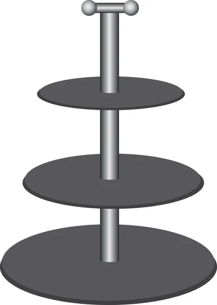 Estante Piedra Varios Niveles Para Frutas Aperitivos Soporte Superficie Redonda — Vector de stock