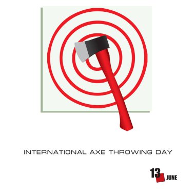 The calendar event is celebrated in june - International Axe Throwing Day clipart