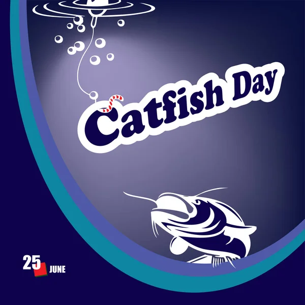 Evento Festivo Celebrado Junio Catfish Day — Vector de stock