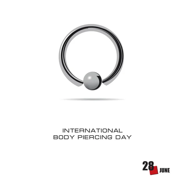 Kalenderevenemanget Firas Juni Internationella Body Piercing Day — Stock vektor