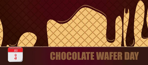 Kort För Händelse Juli Dag Choklad Wafer Day — Stock vektor