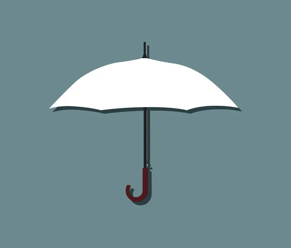 Parapluie Classique Ouvert Blanc Est Accessoire Pour Homme Illustration Vectorielle — Image vectorielle