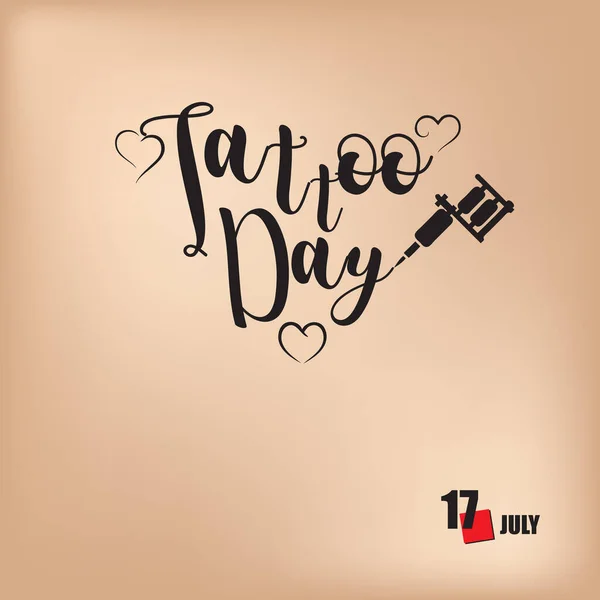 Kalendář Akce Slaví Červenci Den Tetování — Stockový vektor