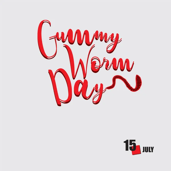 Evento Del Calendario Celebra Julio Gummy Worm Day — Archivo Imágenes Vectoriales