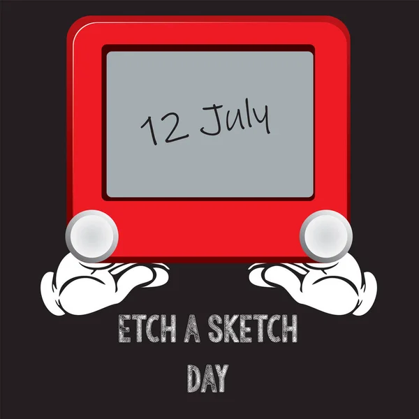 Evento Del Calendario Celebra Luglio Etch Sketch Day — Vettoriale Stock