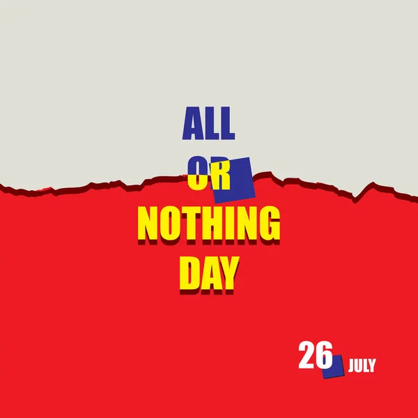 Naptár Esemény Ünneplik Júliusban All Nothing Day — Stock Vector