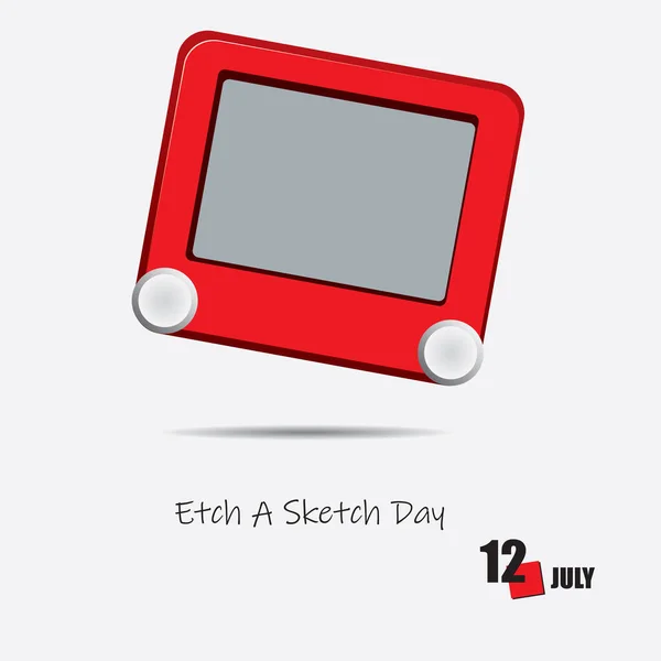 Evento Del Calendario Celebra Julio Etch Sketch Day — Archivo Imágenes Vectoriales