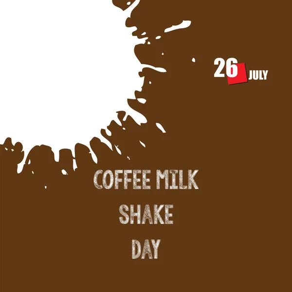 Evento Del Calendario Celebra Julio Coffee Milk Shake Day — Archivo Imágenes Vectoriales