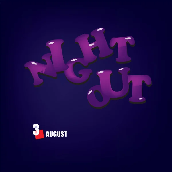 Εκδήλωση Του Ημερολογίου Γιορτάζεται Τον Αύγουστο Night Out — Διανυσματικό Αρχείο