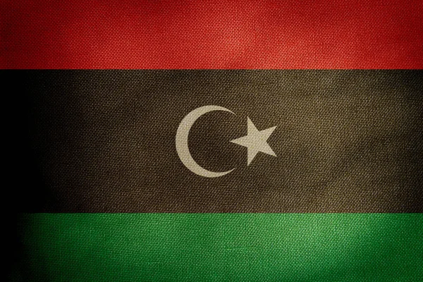Parte Central Bandeira Estado Líbia — Fotografia de Stock
