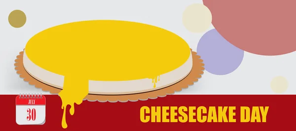 Tarjeta Para Evento Día Julio Cheesecake Day — Vector de stock
