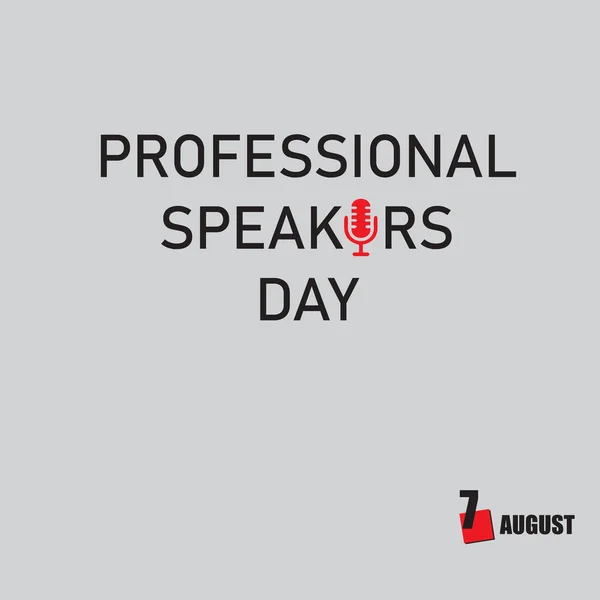 Evento Del Calendario Celebra Nel Mese Agosto Professional Speakers Day — Vettoriale Stock