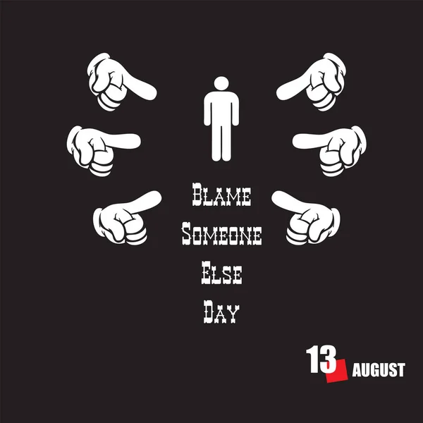 Calendar Event Celebrated August Blame Someone Else Day — 图库矢量图片