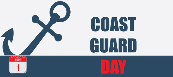 Card Event August Day Coast Guard Day — 스톡 벡터