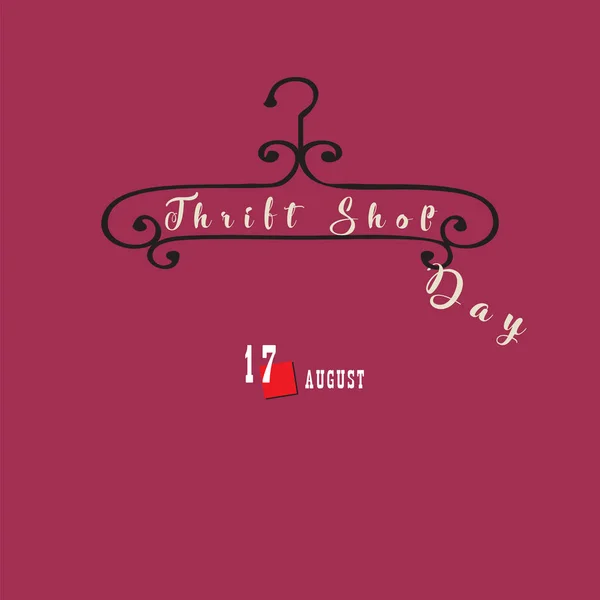 Εκδήλωση Γιορτάζεται Τον Αύγουστο Thrift Shop Day — Διανυσματικό Αρχείο
