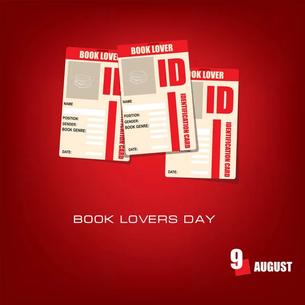 Evento Del Calendario Celebra Agosto Día Los Amantes Del Libro — Archivo Imágenes Vectoriales