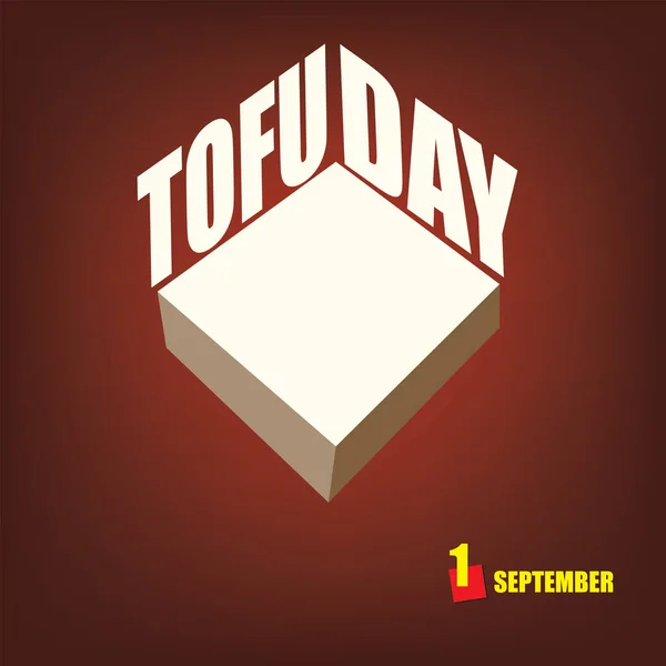 Evento Calendario Festeggiato Settembre Giorno Tofu — Vettoriale Stock
