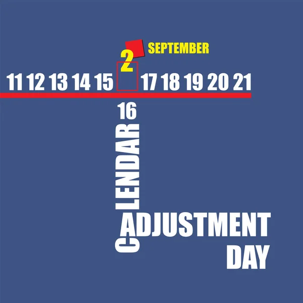 Calendar Event Celebrated September Calendar Adjustment Day — Stock Vector