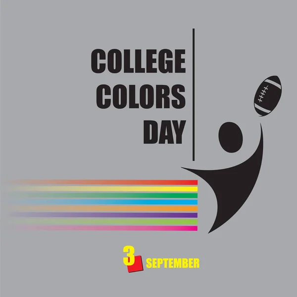 Naptár Esemény Ünneplik Szeptemberben College Colors Day — Stock Vector