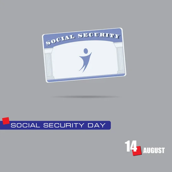 Kalendern Firas Augusti Social Security Day — Stock vektor