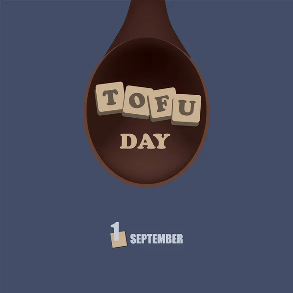 Evento Del Calendario Celebra Septiembre Día Del Tofu — Vector de stock