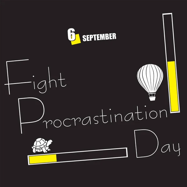 Événement Calendrier Est Célébré Septembre Fight Procrastination Day — Image vectorielle