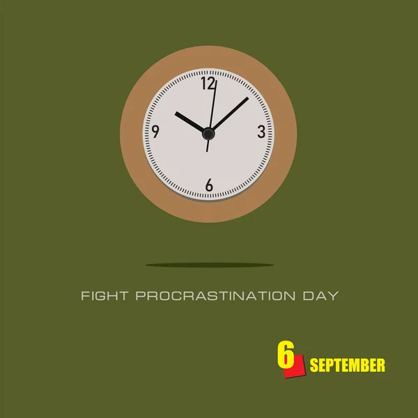 Événement Calendrier Est Célébré Septembre Fight Procrastination Day — Image vectorielle