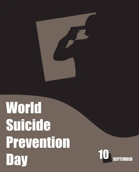 Das Kalenderereignis Wird September Gefeiert Suizidpräventionstag Schießen Sie Sich Selbst — Stockvektor
