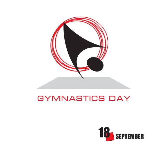 Événement Calendrier Est Célébré Septembre Journée Gymnastique — Image vectorielle
