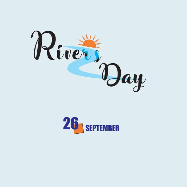 Evento Calendário Comemorado Setembro Dia Dos Rios — Vetor de Stock