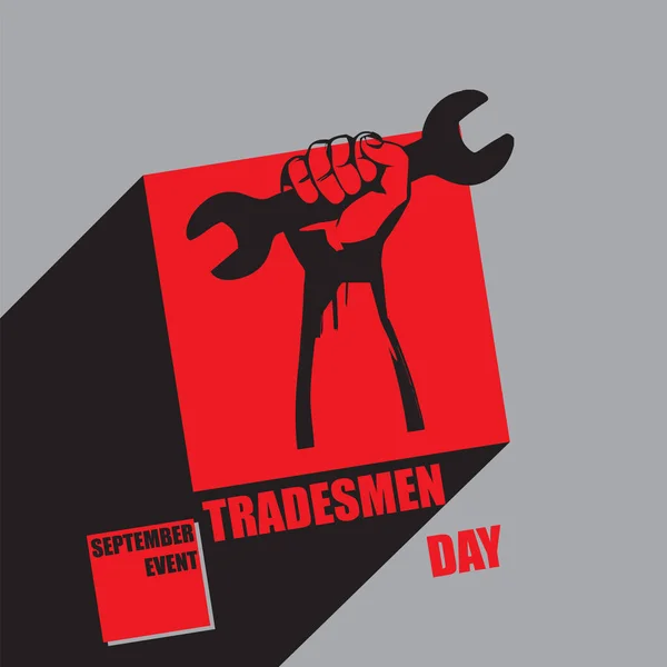 Evento Calendario Celebra Nel Mese Settembre Tradesmen Day — Vettoriale Stock