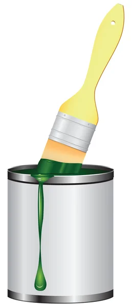 Brush jar paint — Stock Vector