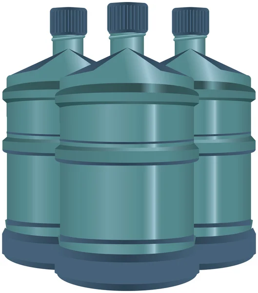 Conjunto de garrafas de água de plástico — Vetor de Stock