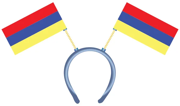 Armenien flagga på huvudbonaden — Stock vektor