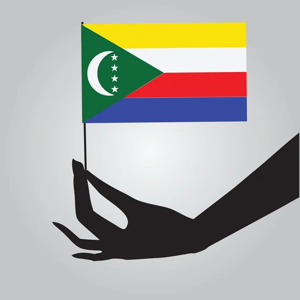 Stato di bandiera delle Comore — Vettoriale Stock