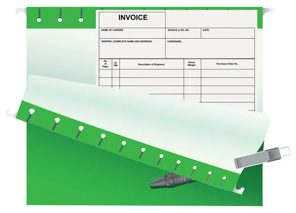 Dossier du bureau des factures comptables — Image vectorielle