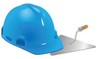 Helmet and trowel mason clipart