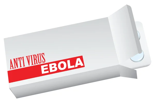 Caixa com anti vírus ebola — Vetor de Stock