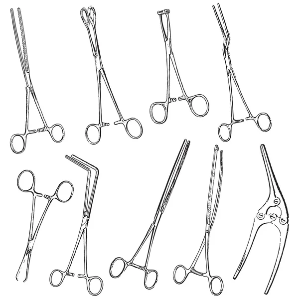 Braçadeiras para cirurgia abdominal — Vetor de Stock