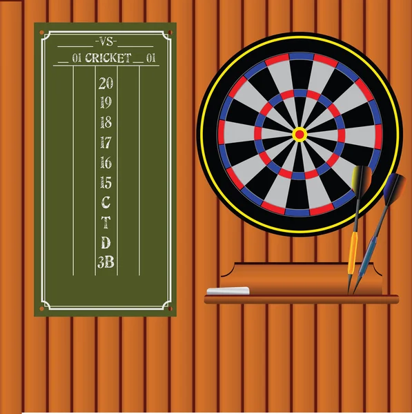 Set of darts with an information stand — Stock Vector