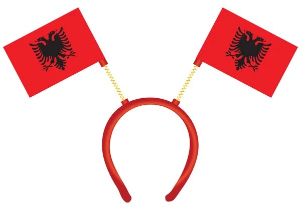 Bandeira da Albânia na cobertura para a cabeça — Vetor de Stock