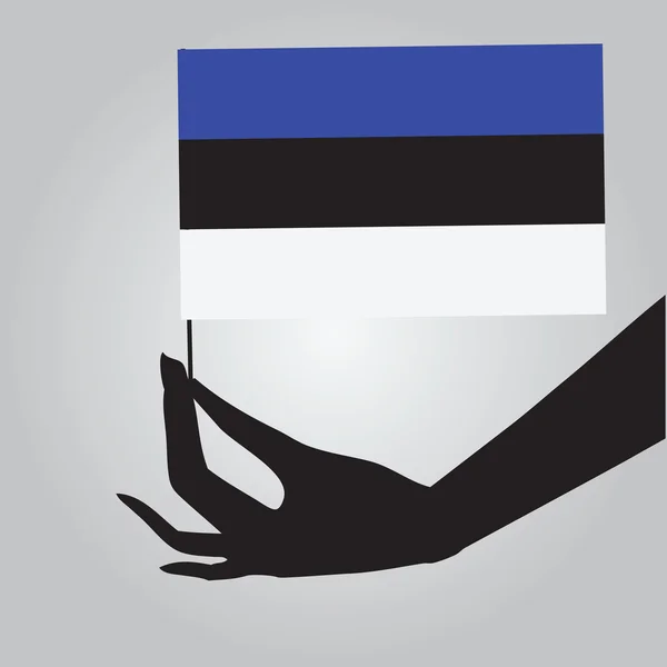 Hand with Estonia flag — Stock Vector