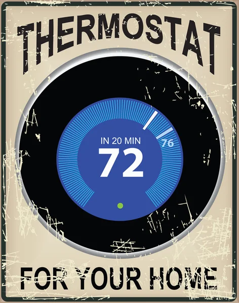 Cartão velho com um termostato —  Vetores de Stock