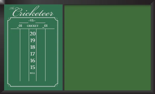 Cuadro de indicadores de Cricketeer Chalkboard — Vector de stock