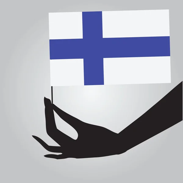 Hand mit finnischer Flagge — Stockvektor